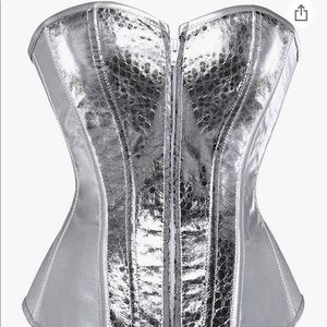 Punk Rock Faux Leather Zipper Corset Retro Goth Waist Cincher Basque Bustier